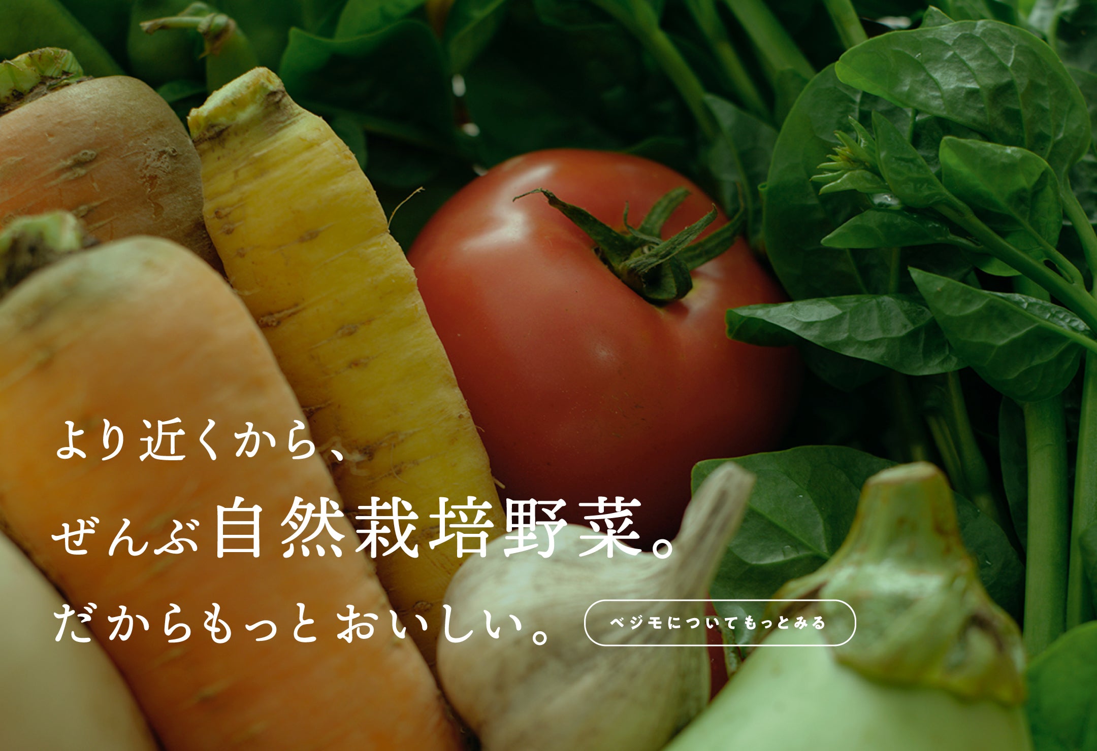 より近くから、ぜんぶ自然栽培野菜。だからもっとおいしい。